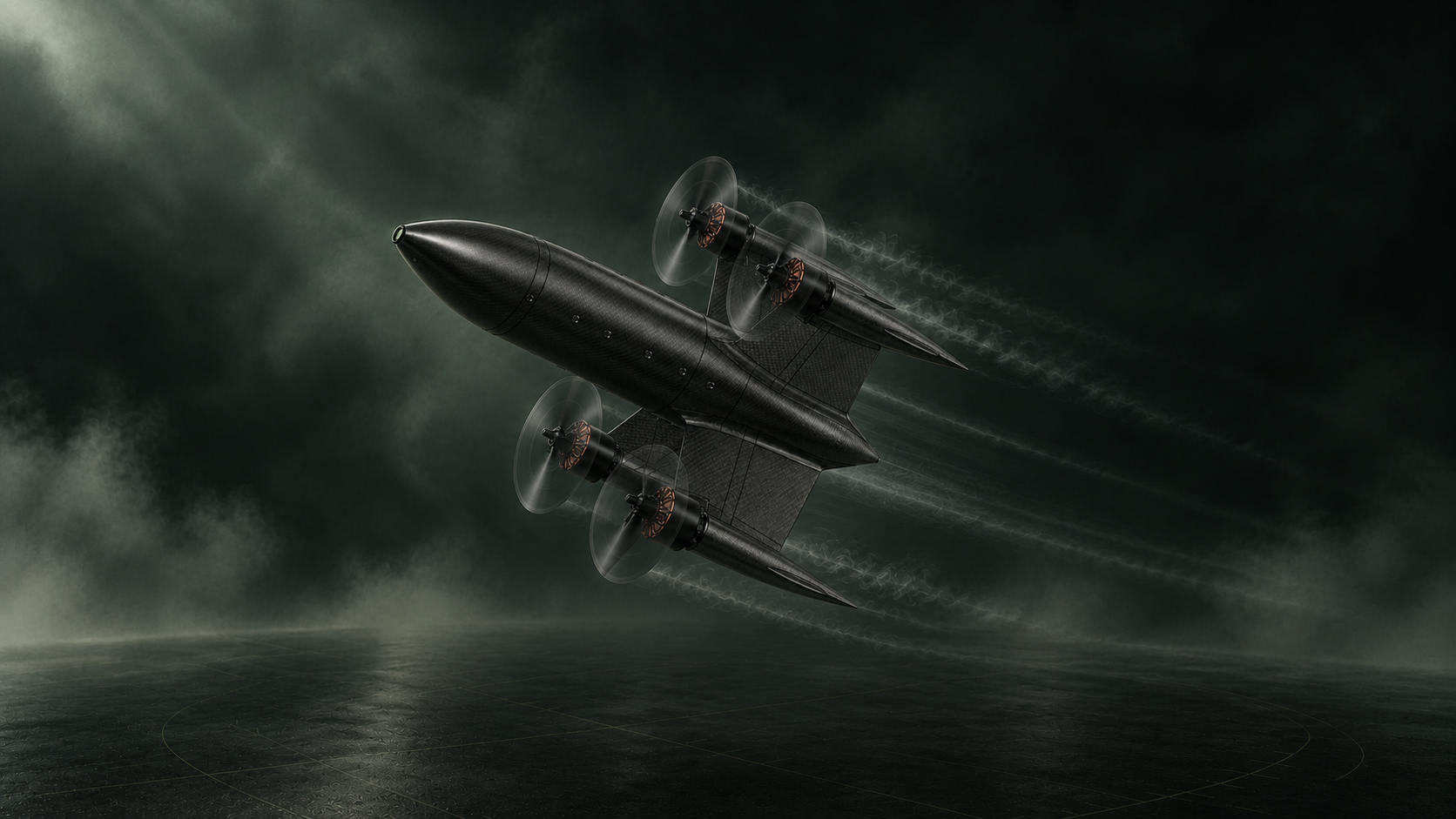 Carbon-fibre autonomous aerial interceptor in flight